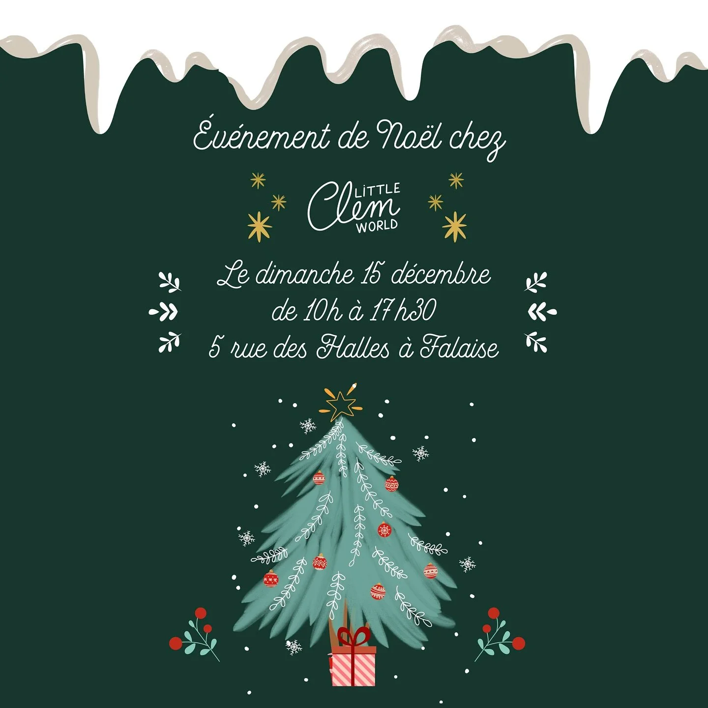 🎄✨ Un &eacute;v&eacute;nement de No&euml;l au local ! 🎅
Vous le savez, j&rsquo;aime faire de mon local un lieu de rencontres cr&eacute;atives. 🖌️💡 C&rsquo;est pourquoi je vous invite &agrave; un petit &eacute;v&eacute;nement de No&euml;l le diman