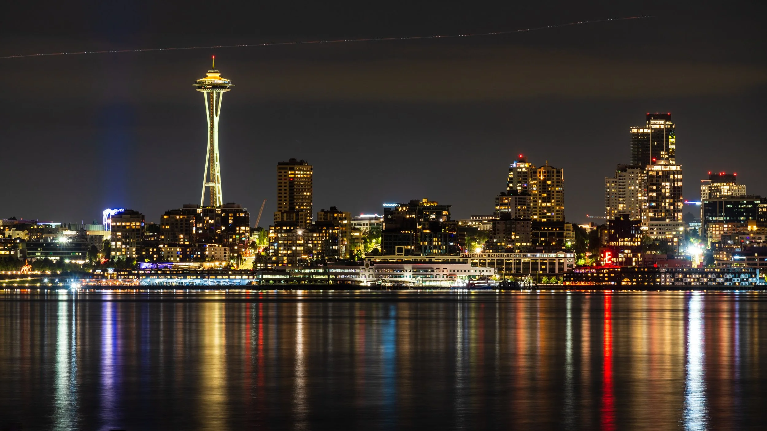 skyline, space needle, Seattle 