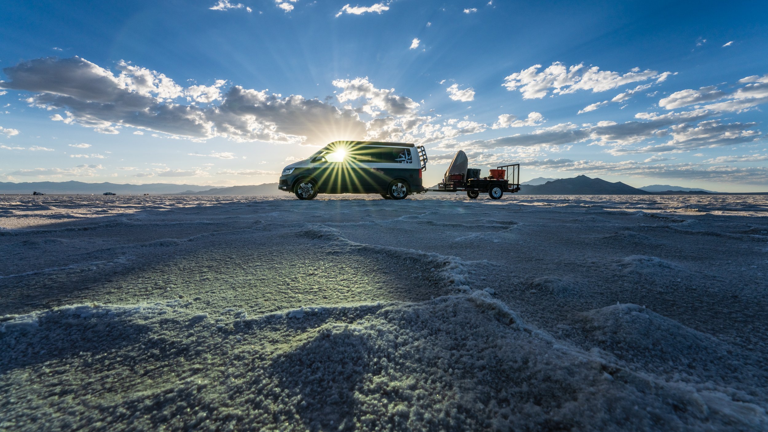 VW T6 on Salt Flat Desert near Salt Lake City in Utah