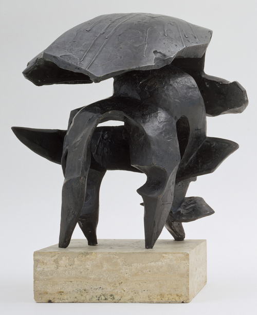   Dimitri Hadzi (1921-2006) “Helmet I,” 1958, Bronze, 13 1/8 x 11 1/8 x 13 1/8 in (33.2 x 28.2 x 33.3 cm)    Collection of The Museum of Modern Art, New York   . Mr. and Mrs. William B. Jaffe Fund (604.1959)  