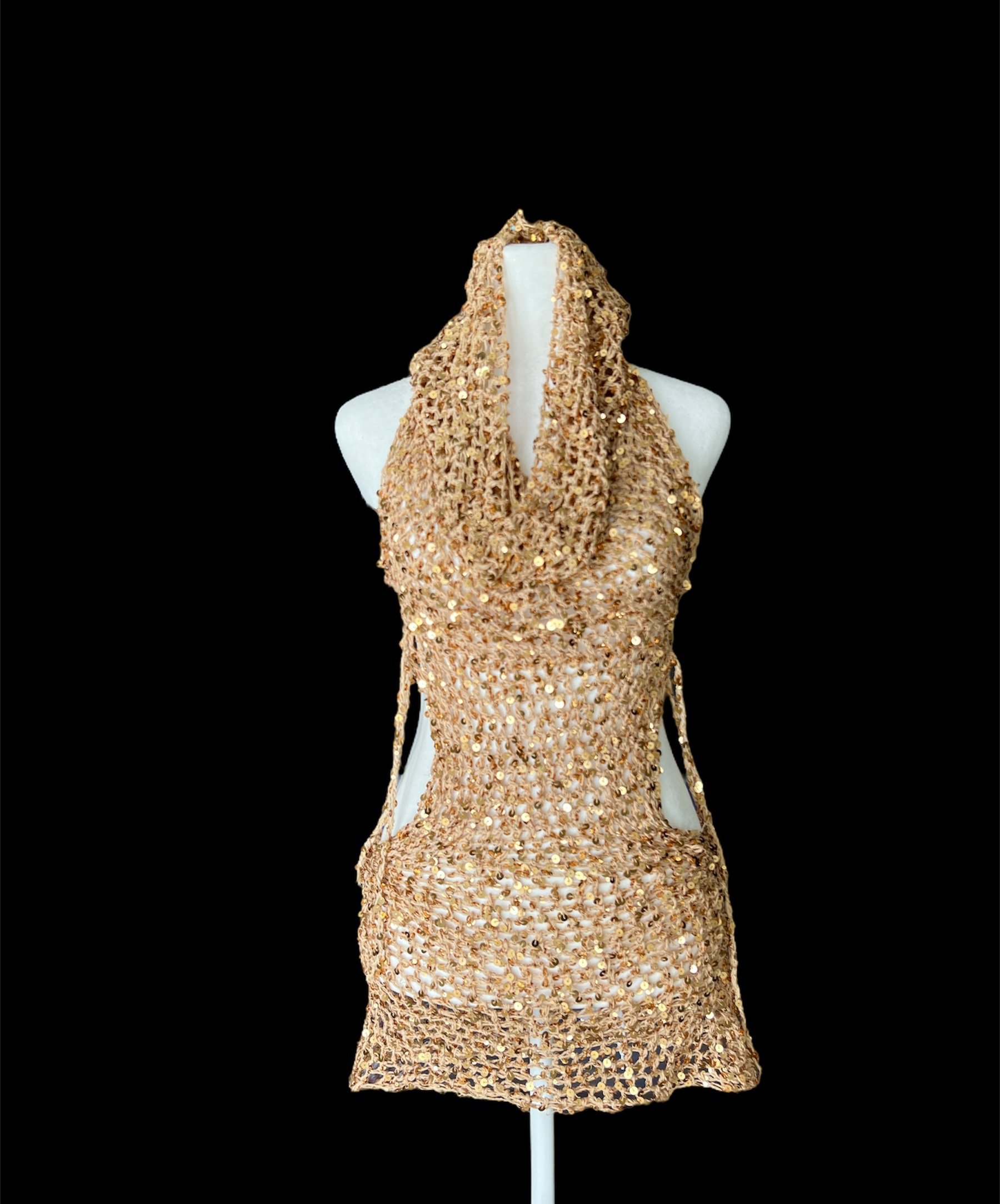 Gold Sequin Mini Dress