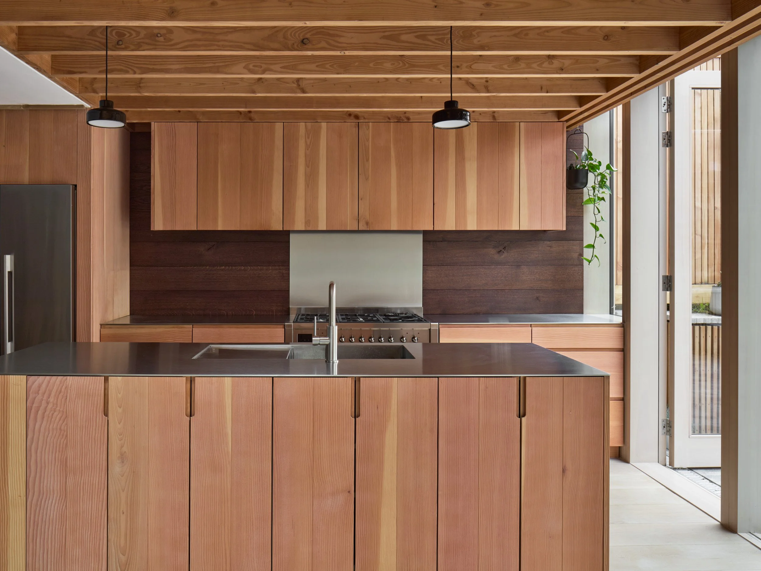 Solid Douglas Fir Kitchen Fronts on Howdens carcasses.