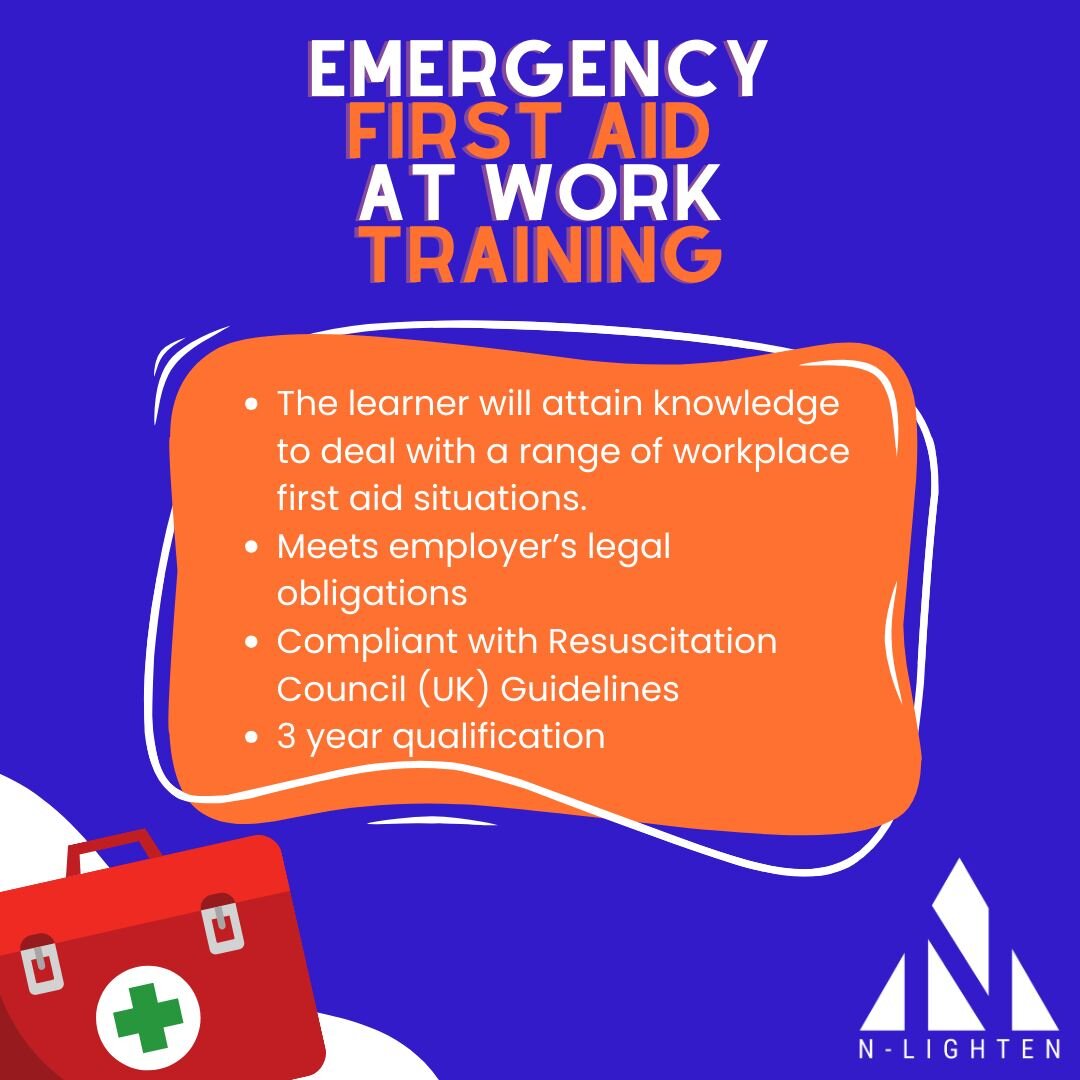 We still have spaces available for Emergency First Aid at Work training on the 11th of April.

Get in touch with us to book your place!

#Act #ActEducation #EmergencyFirstAidAtWork #Training #NLighten