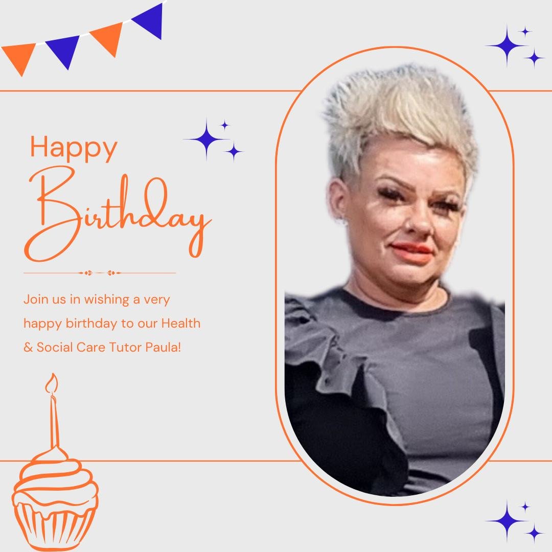 Happy Birthday to our wonderful Health &amp; Social Care tutor, Paula!

Leave your birthday messages in the comments below!

#Act #ActEducation #Birthday