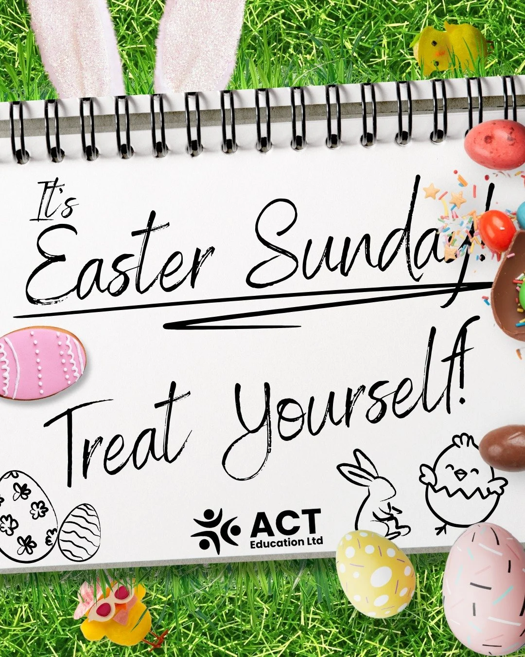 🐣🐰🥚Happy Easter Sunday Everyone!🐣🐰🥚

From all of us at ACT Education!

While you're resting, make sure to check out our TikTok page for new videos. One just went up with our content team playing a small easter themed prank on our other staff me