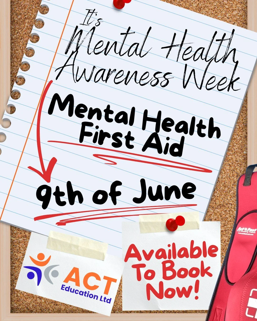 📢Don't let this week's message go unheard!📢

This week's theme of mental health awareness is about to end, but we don't want to leave this week with nothing to offer you guys. 

We have mental health first aid training next month on the 4th of June