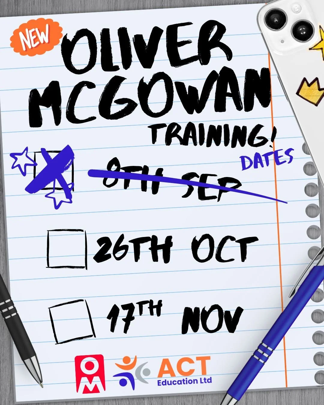 🎉 New Oliver McGowan Training dates! 📅 Oct 26th &amp; Nov 17th 📅

Learn from the best, engage in thought-provoking discussions &amp; hear personal experiences. 

ACT NOW! 📞 0191 495 6168 | 📧 info@acteducation.uk 

#OliverMcGowanTraining #Learnin