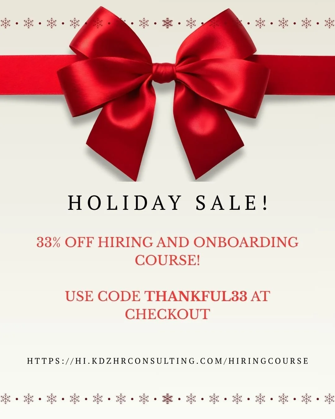 🎁 Holiday Sale Alert! 🎁
If hiring is on your 2025 to-do list, I&rsquo;ve got something you&rsquo;re going to love&hellip;
✨ 33% off my Hiring &amp; Onboarding Starter Kit! ✨
Use code THANKFUL33 at checkout.

This course gives you:
✔️ A clear plan f