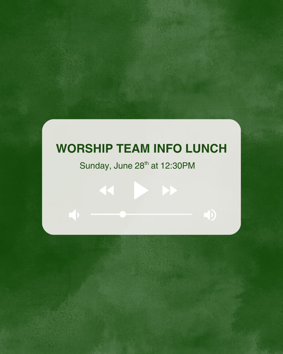 Worship Team Info Lunch