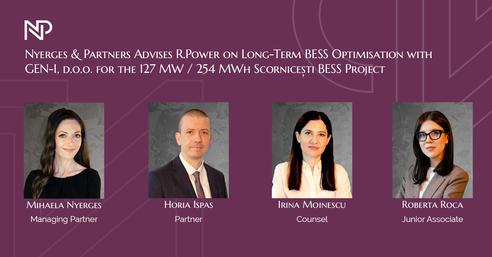 Nyerges &amp; Partners Advises R.Power on Long-Term BESS Optimisation Agreement