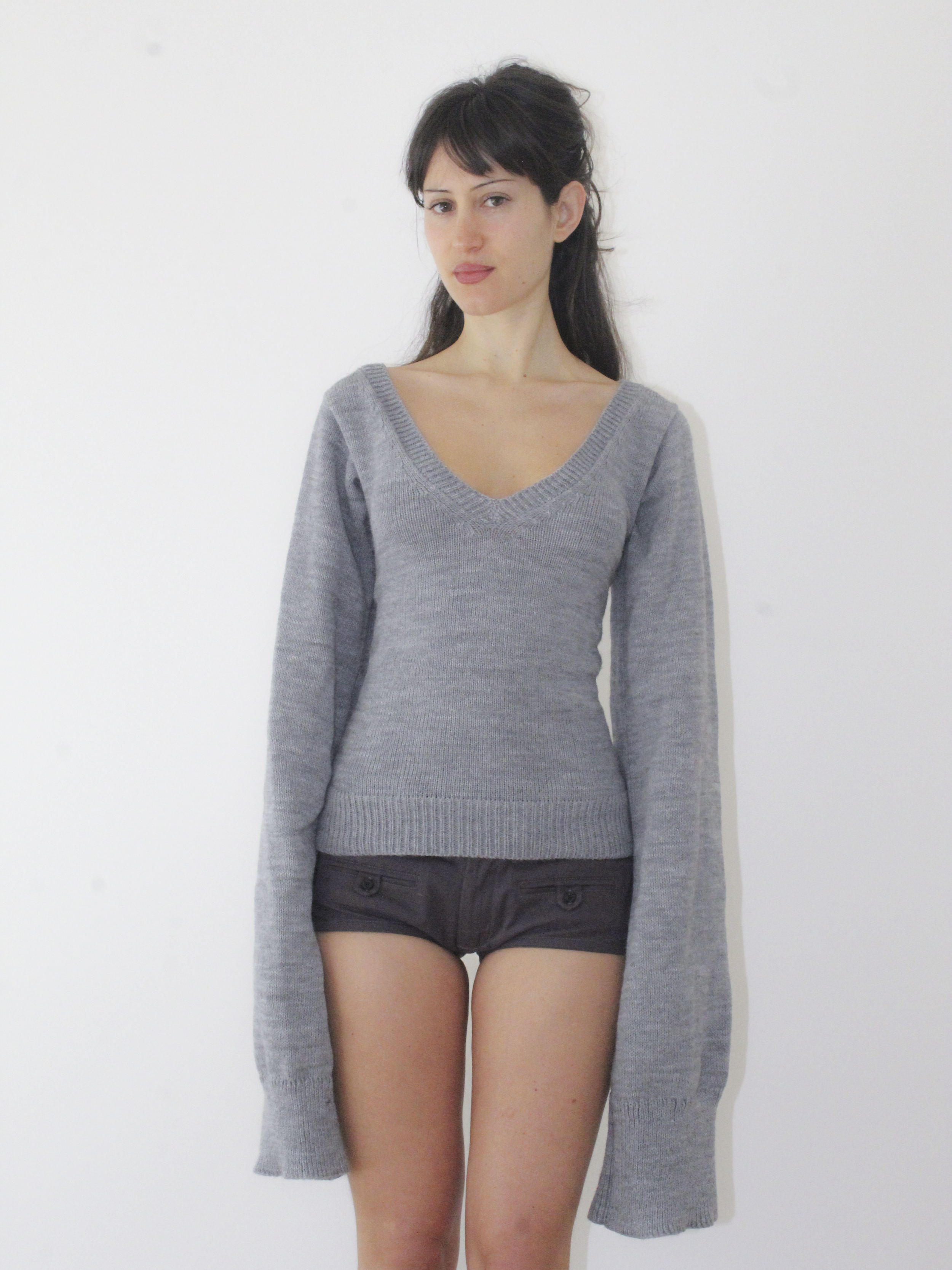 V-Neck Second Skin Top — Grey
