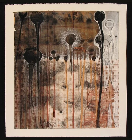 "Weed-eater" mixed media, 11" x 10", 2006