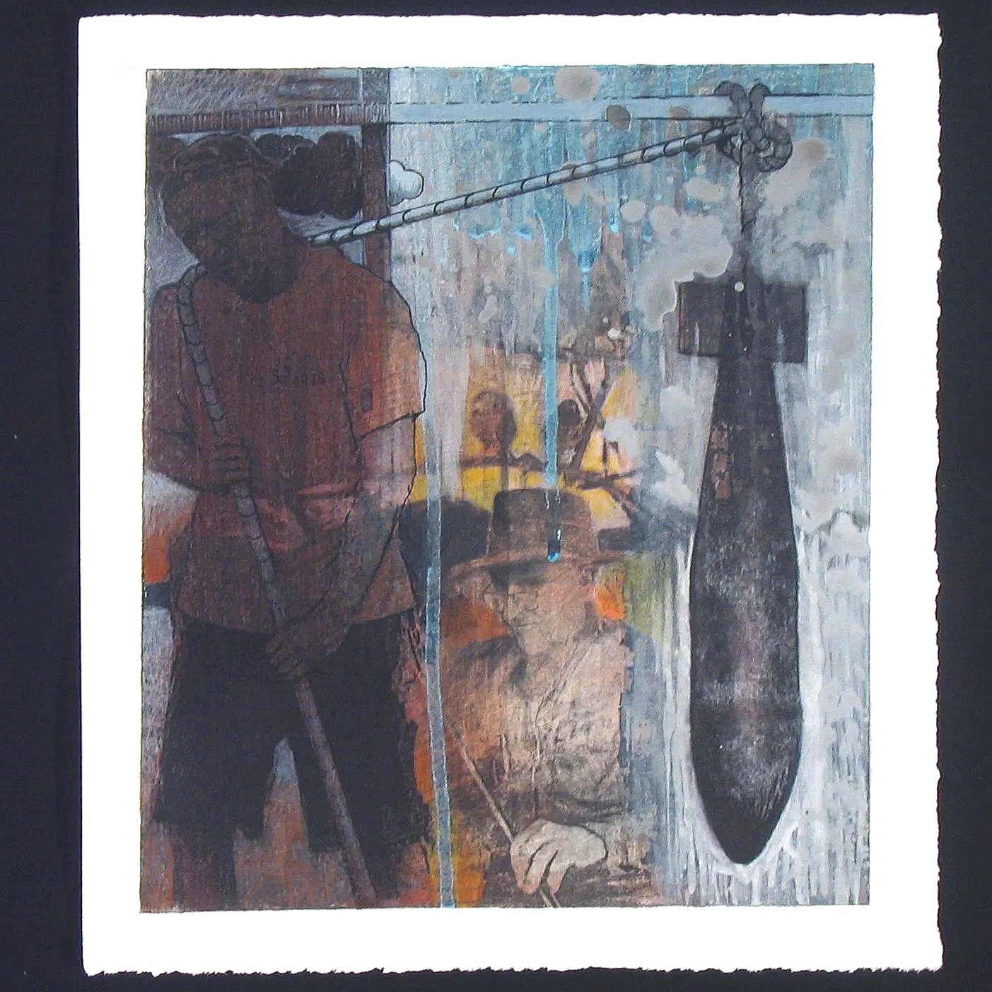 "Burden", mixed media, 11" x 10", 2009