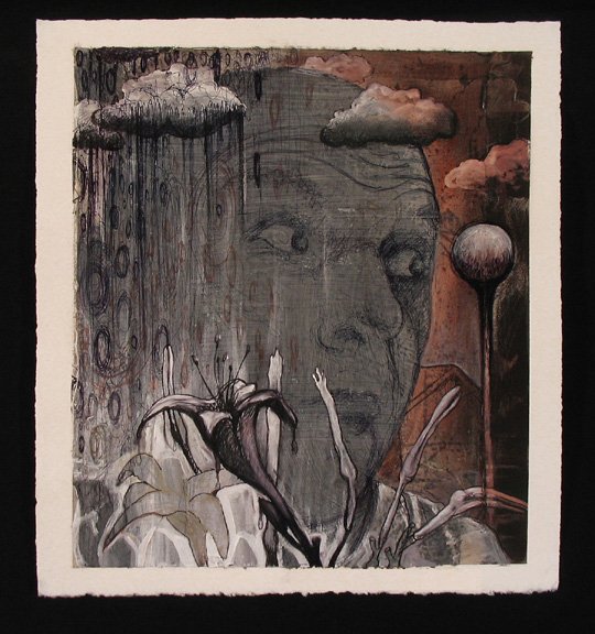 "Velocity", mixed media, 11" x 10", 2006