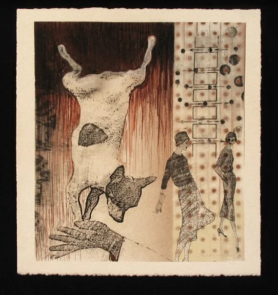 "Handstand", mixed media, 11" x 10", 2006