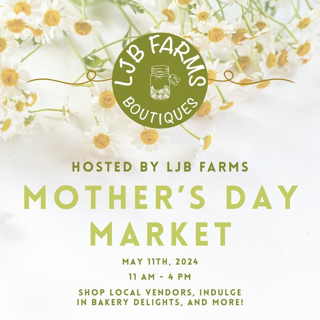 🌸 Celebrate Mom in Style! 🌸 Shop local vendors, indulge in bakery delights, and more. Join us for a memorable Mother&rsquo;s Day event on May 11th! 💖  more details to come soon! #ShopLocal #TreatMom #MothersDayMagic