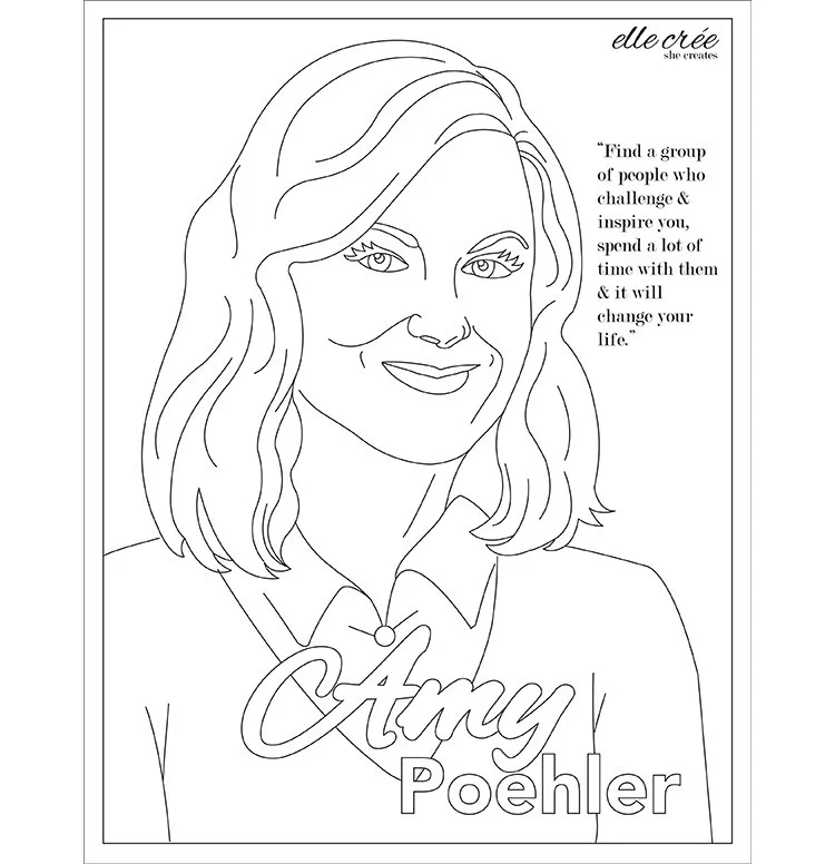 Famous People Coloring Pages - Elle Cree Amy Poehler Coloring Page Thumbnail