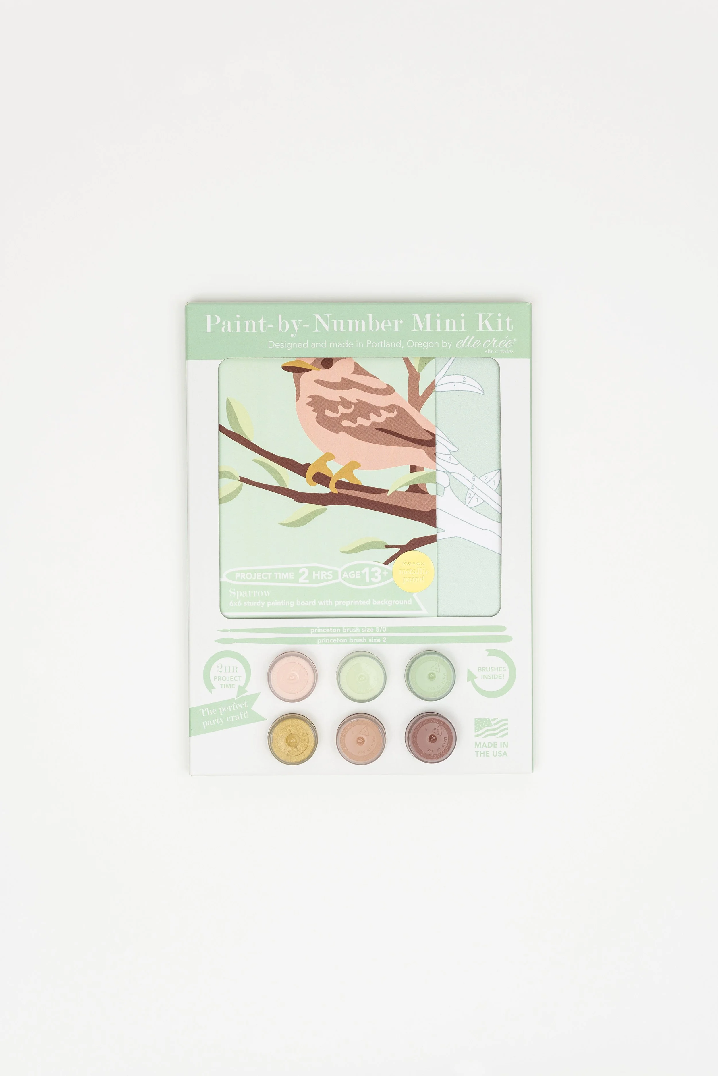 Sparrow Mini PaintbyNumber Kit for Adults — Elle Crée (she creates)