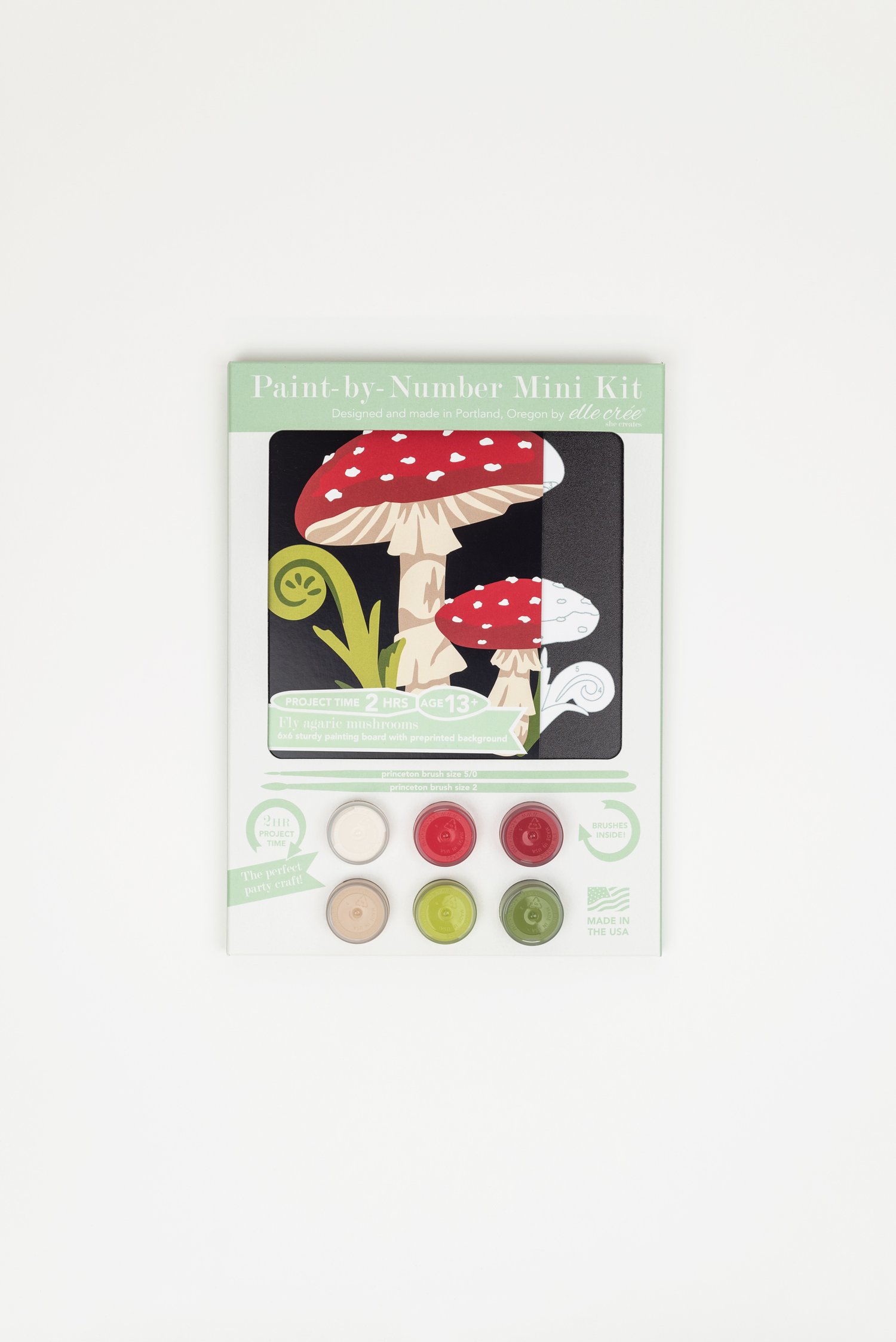 Fawn Mushrooms  Mini Paint-by-Number Kit for Adults — Elle Crée (she  creates)