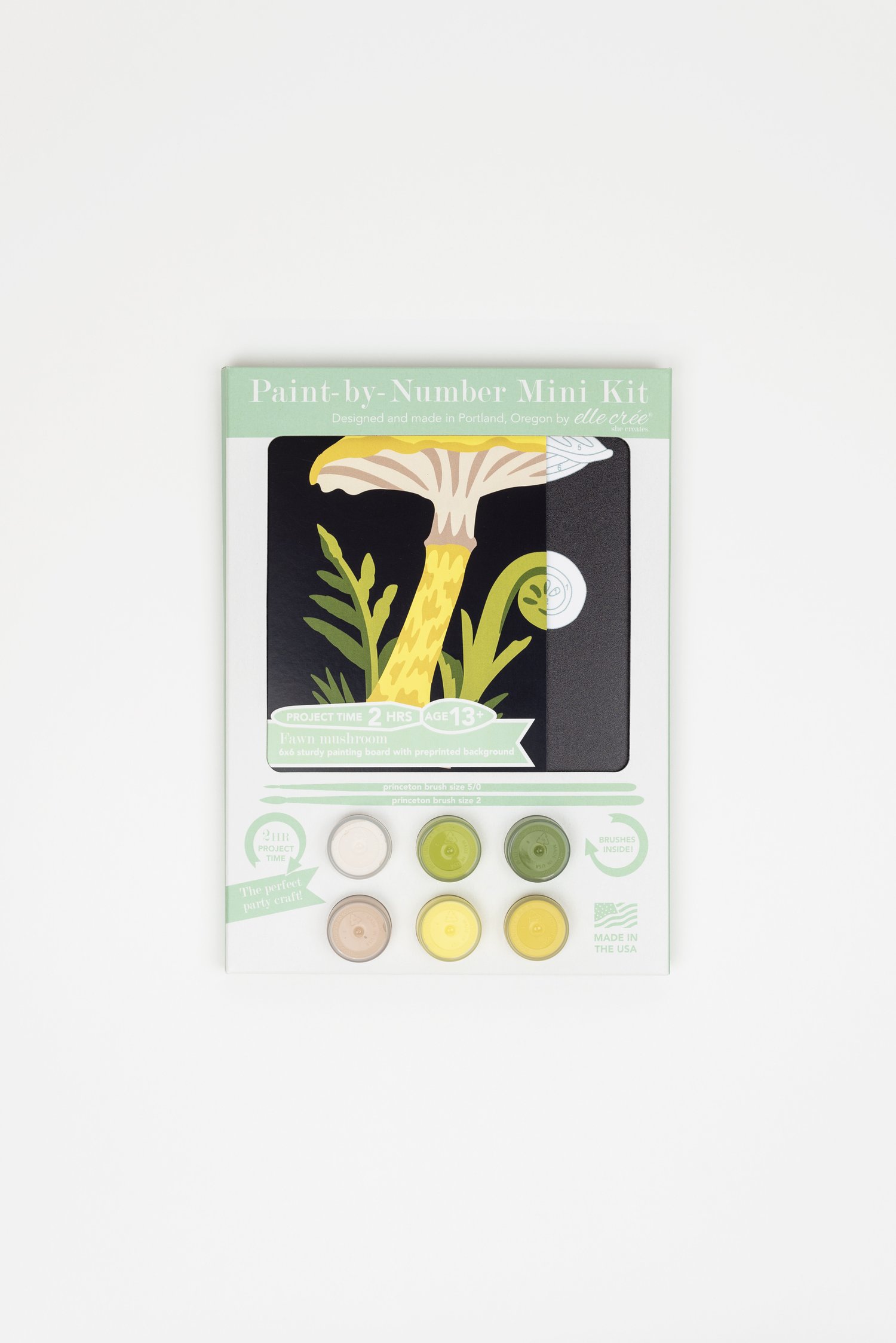 Fawn Mushrooms  Mini Paint-by-Number Kit for Adults — Elle Crée (she  creates)