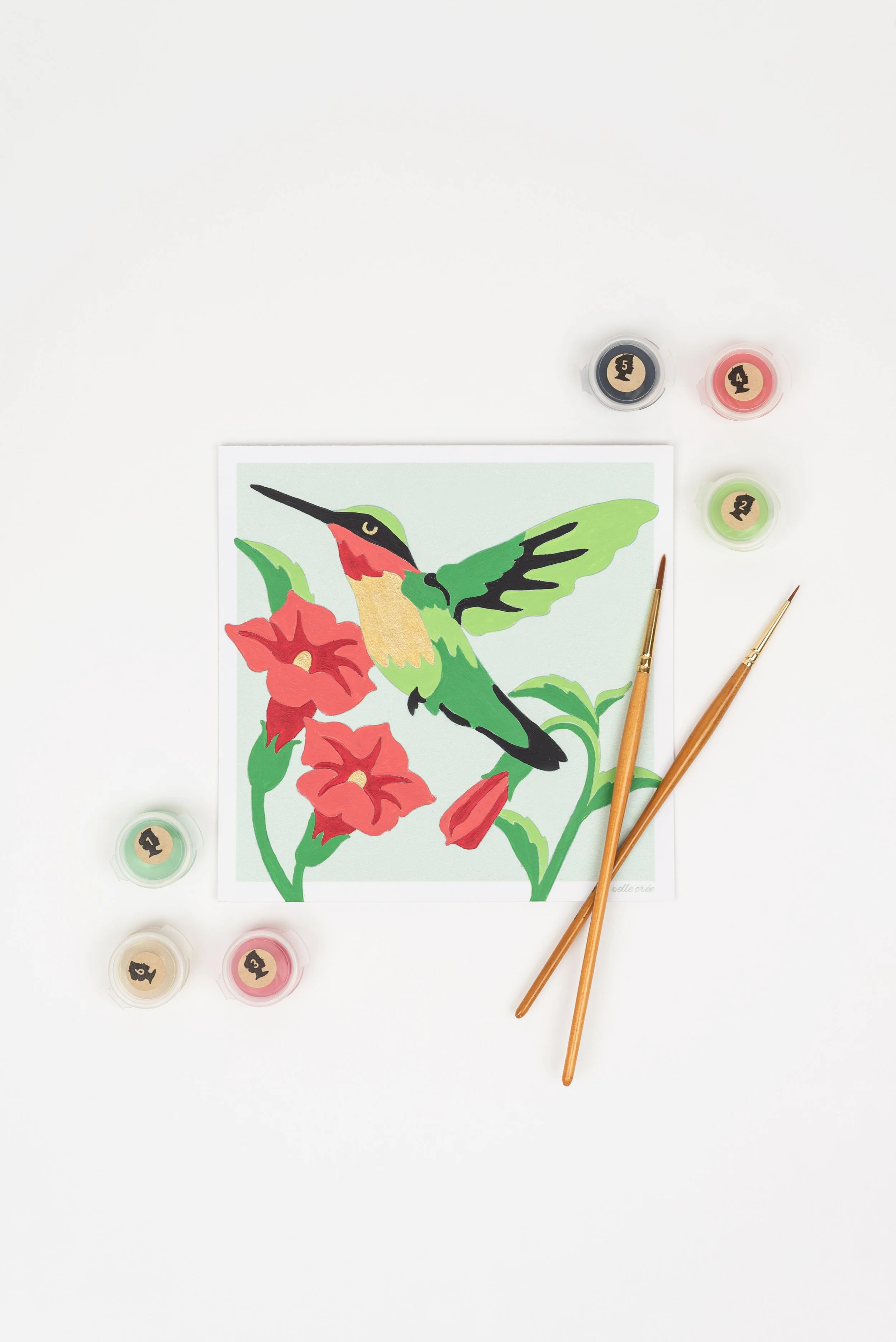 Hummingbird Mini PaintbyNumber Kit for Adults — Elle Crée (she creates)