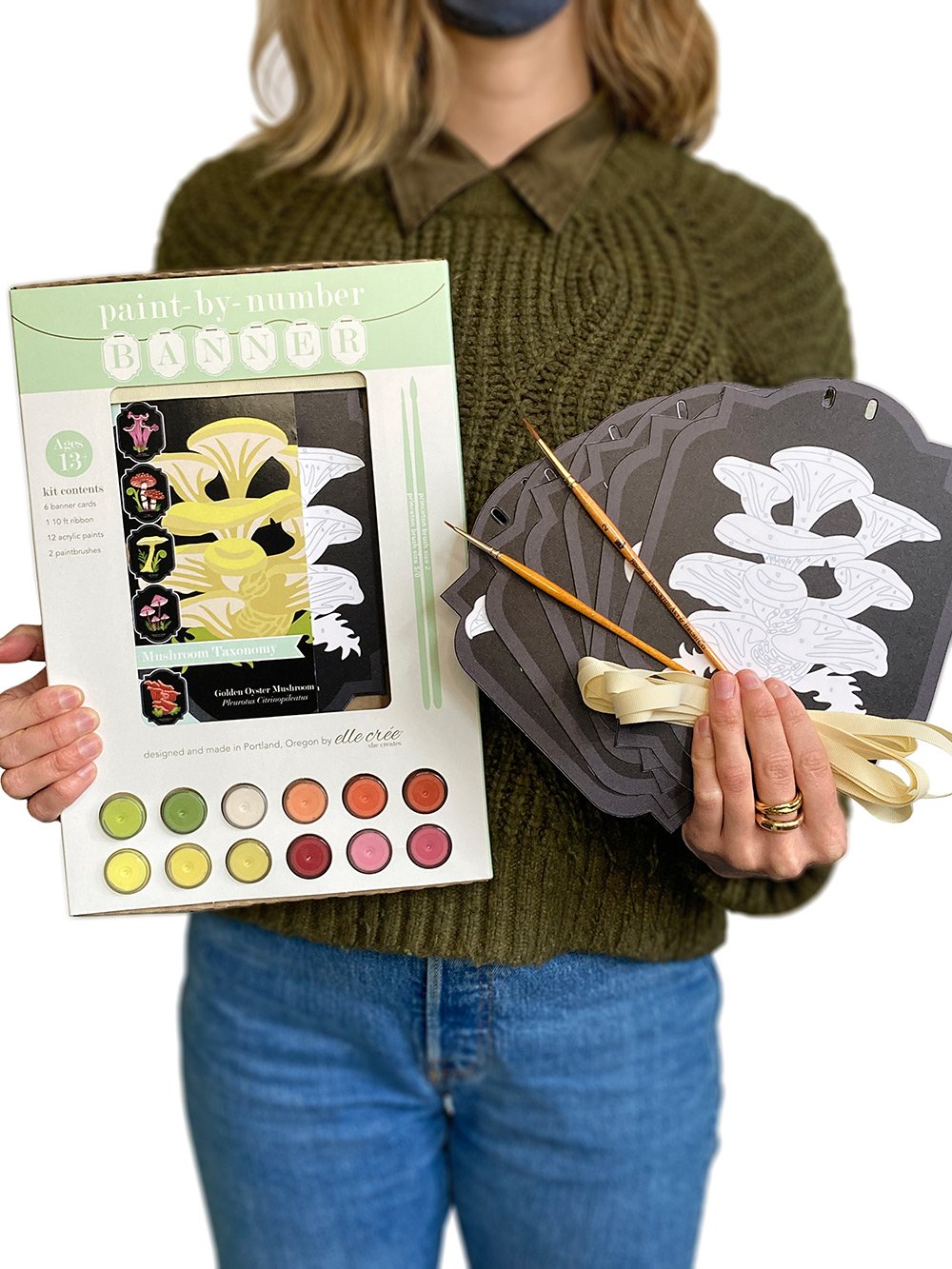 Fawn Mushrooms  Mini Paint-by-Number Kit for Adults — Elle Crée (she  creates)