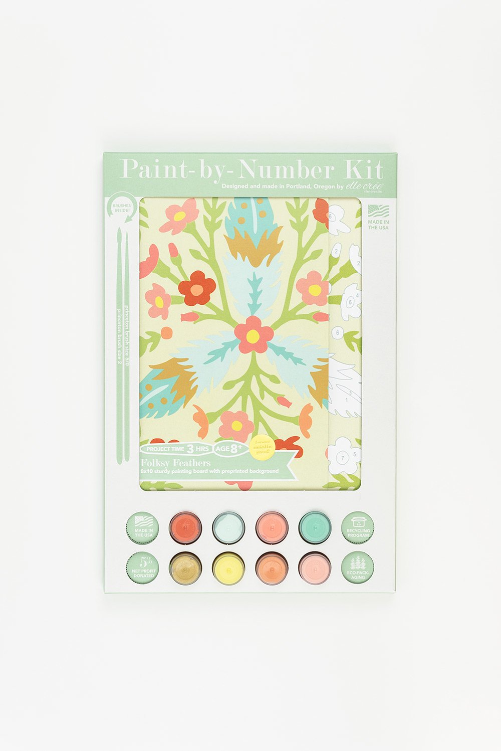 Folksy Feathers | Paint-by-Number Kit for Kids — Elle Crée (she creates)