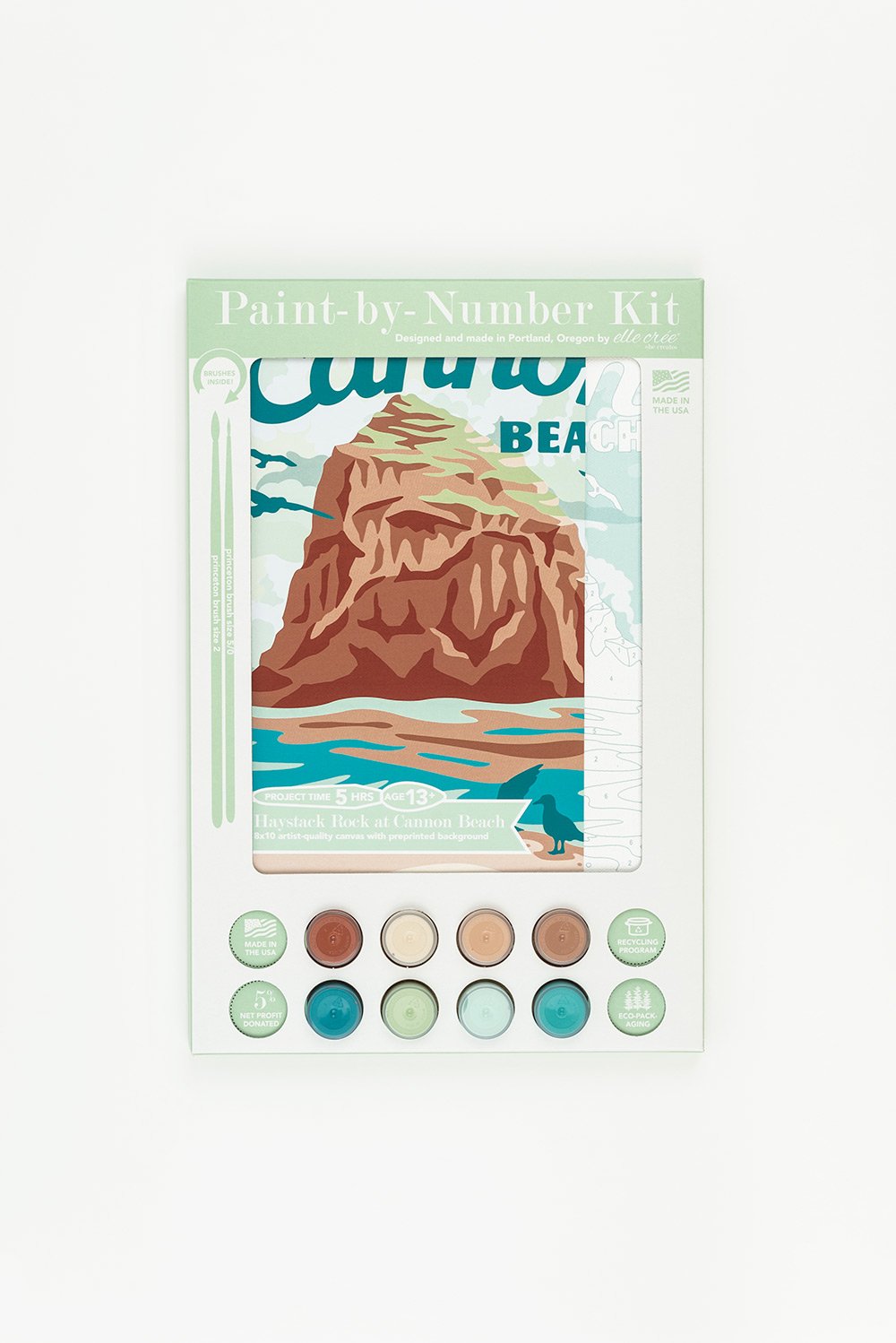 Haystack Rock at Cannon Beach | Paint-by-Number Kits for Adults — Elle Crée  (she creates)