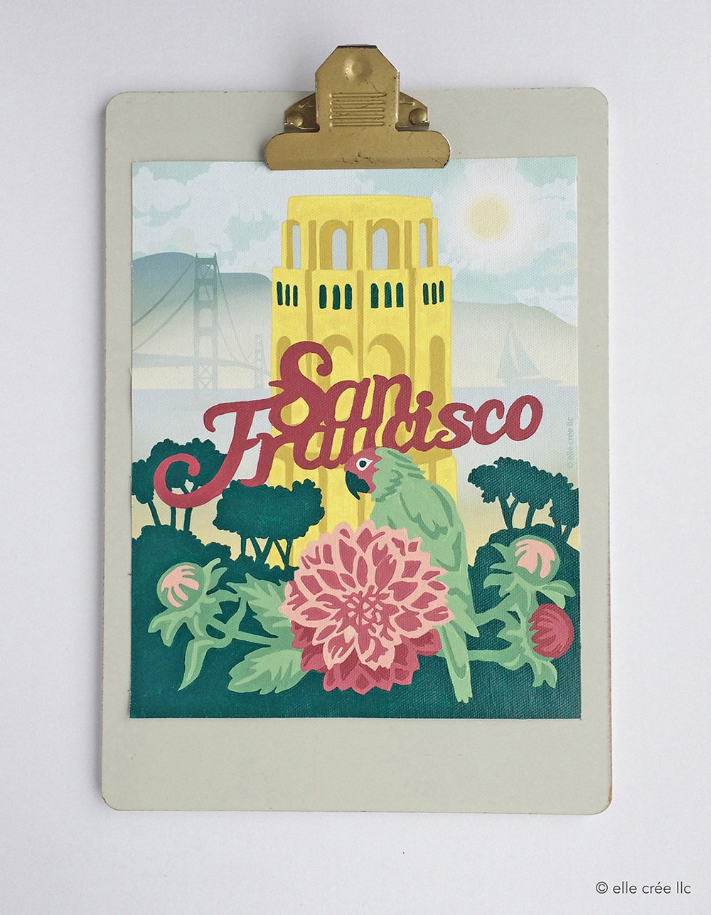 Parrot at Coit Tower San Francisco  Paint-by-Number Kit for Adults — Elle  Crée (she creates)