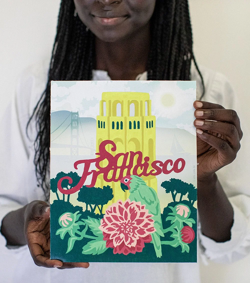 Parrot at Coit Tower San Francisco PaintbyNumber Kit for Adults