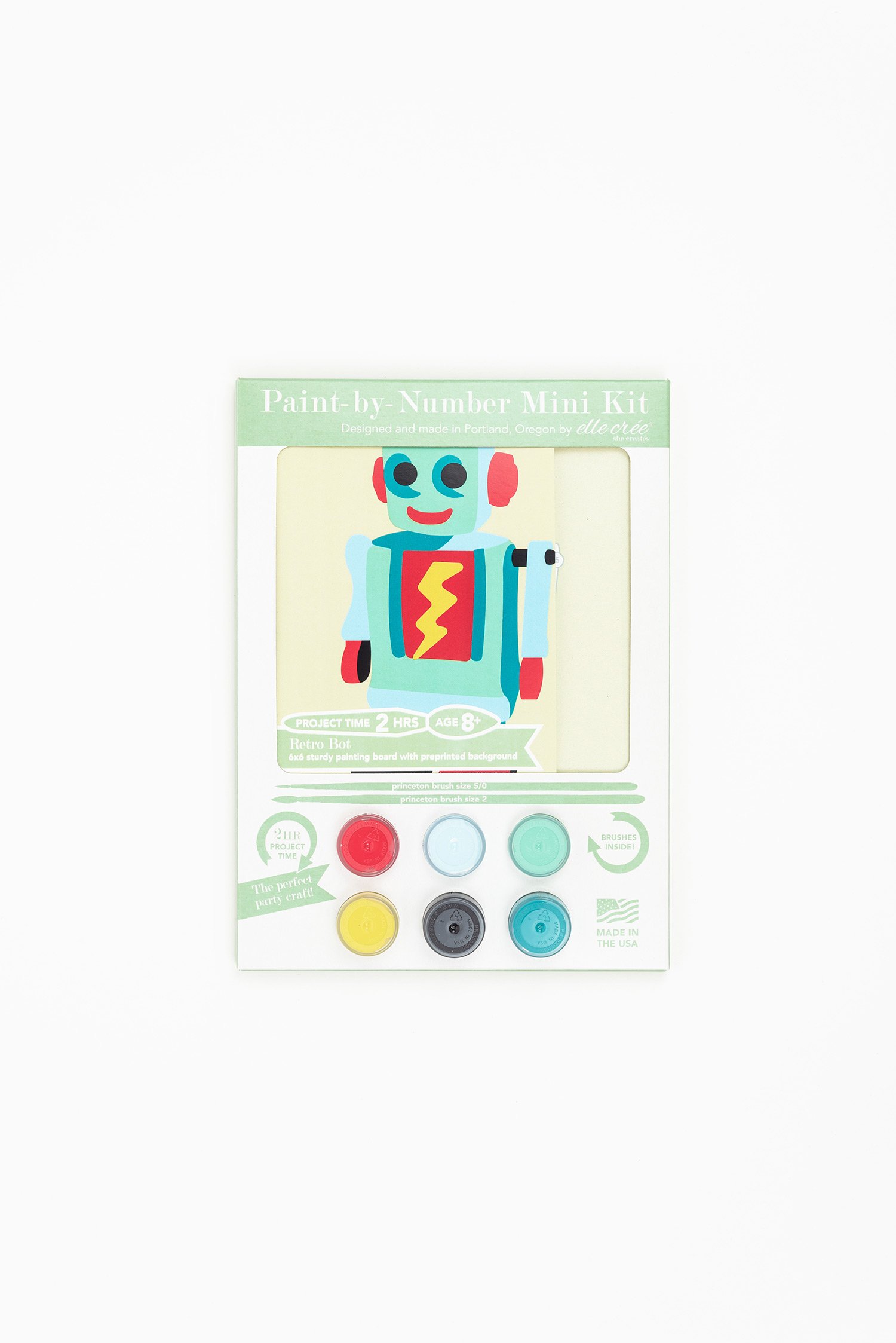 Retro Robot  Mini Paint-by-Number Kit for Kids — Elle Crée (she creates)