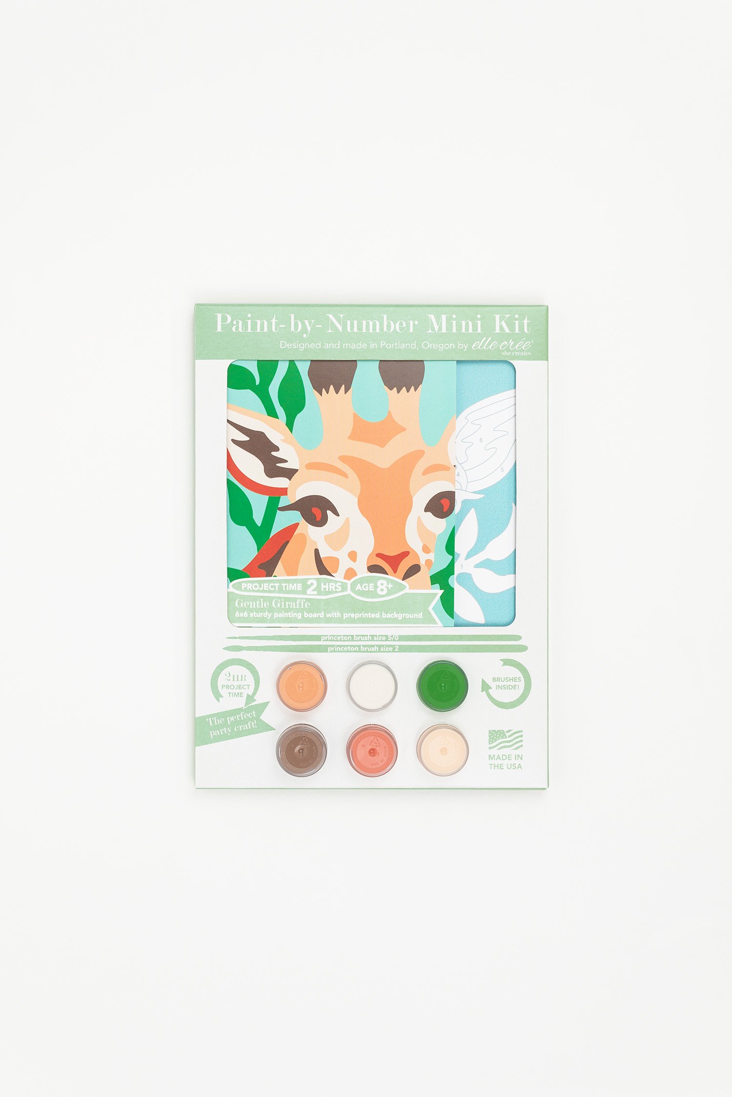 Gentle Giraffe | Mini Paint-by-Number Kit for Kids — Elle Crée (she creates)