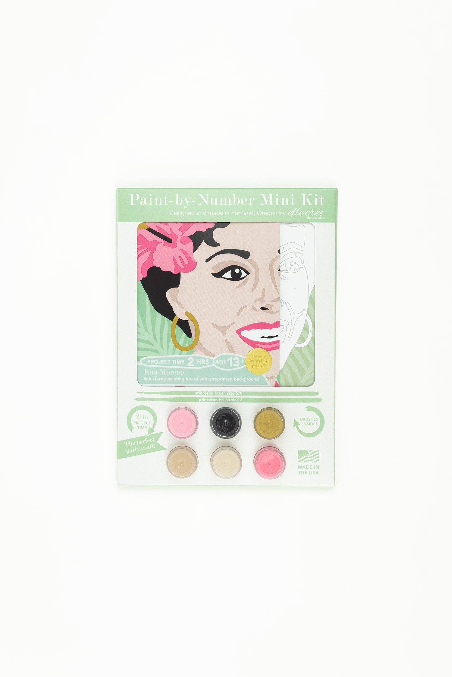 Rita Moreno | Mini Paint-by-Number Kit for Adults — Elle Crée (she creates)