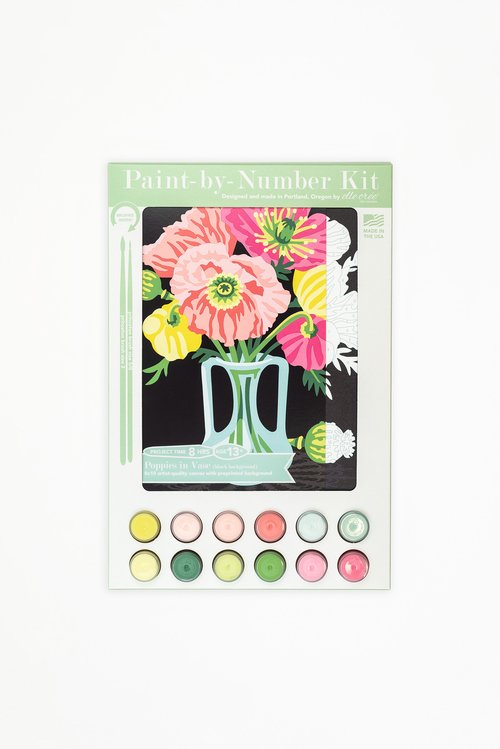 Poppies in Vase  Paint-by-Number Kit for Adults — Elle Crée (she creates)