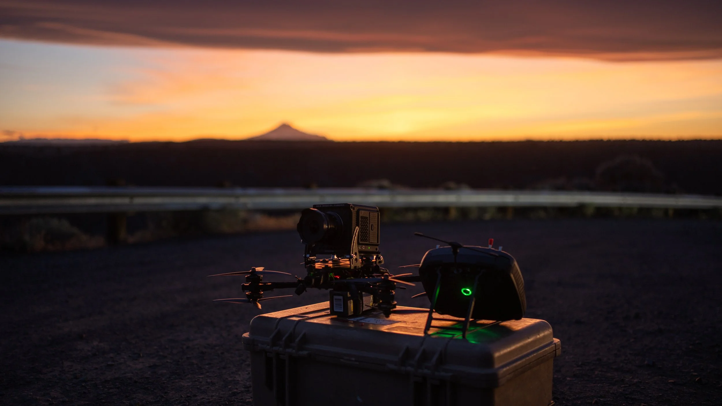 the Cinelifter FPV basking in the final moments of light