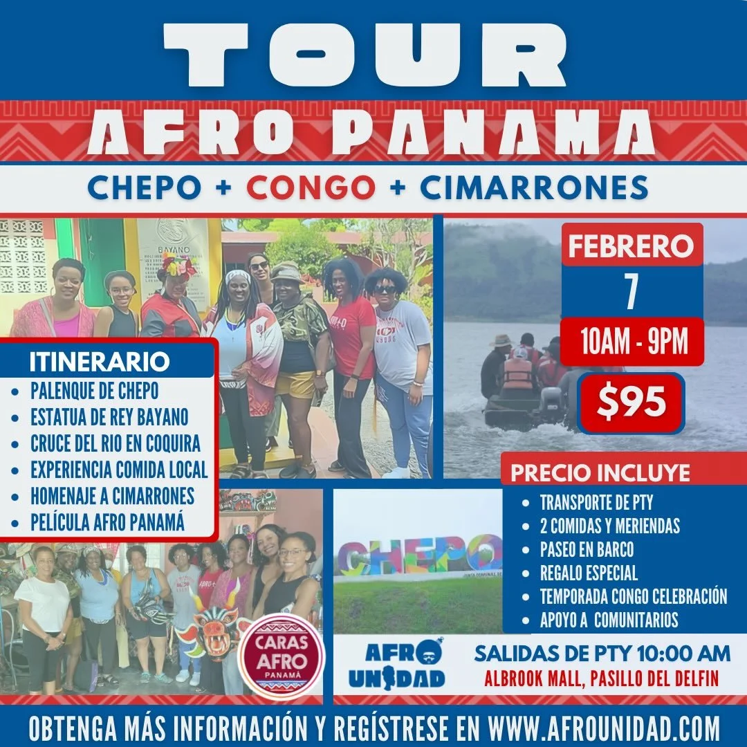 &iexcl;Acomp&aacute;&ntilde;anos en una nueva Tour Afro Panam&aacute;! 🇵🇦✨Un recorrido cultural, hist&oacute;rico y comunitario con resistencia Afropaname&ntilde;a.
Esta experiencia incluye transporte ida y vuelta desde la Ciudad de Panam&aacute;, 