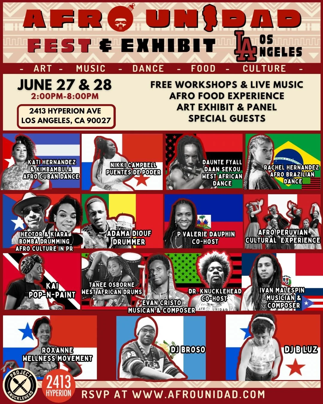 Join us for AFRO UNIDAD FEST &amp; FOOD EXPERIENCE on June 27 &amp; 28th! Afro culturalists in LA with roots across the diaspora are uniting for an unforgettable two day event. Experience Afro Culture from 10+ countries along with free workshops from