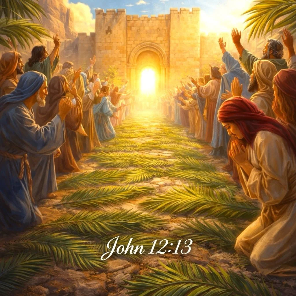 Today we remember the triumphal entry.

The crowd received Him with palm branches and cries of &ldquo;Hosanna,&rdquo; welcoming the King who came in humility, the Savior who would soon lay down His life.

May our hearts truly receive Him. Not just in