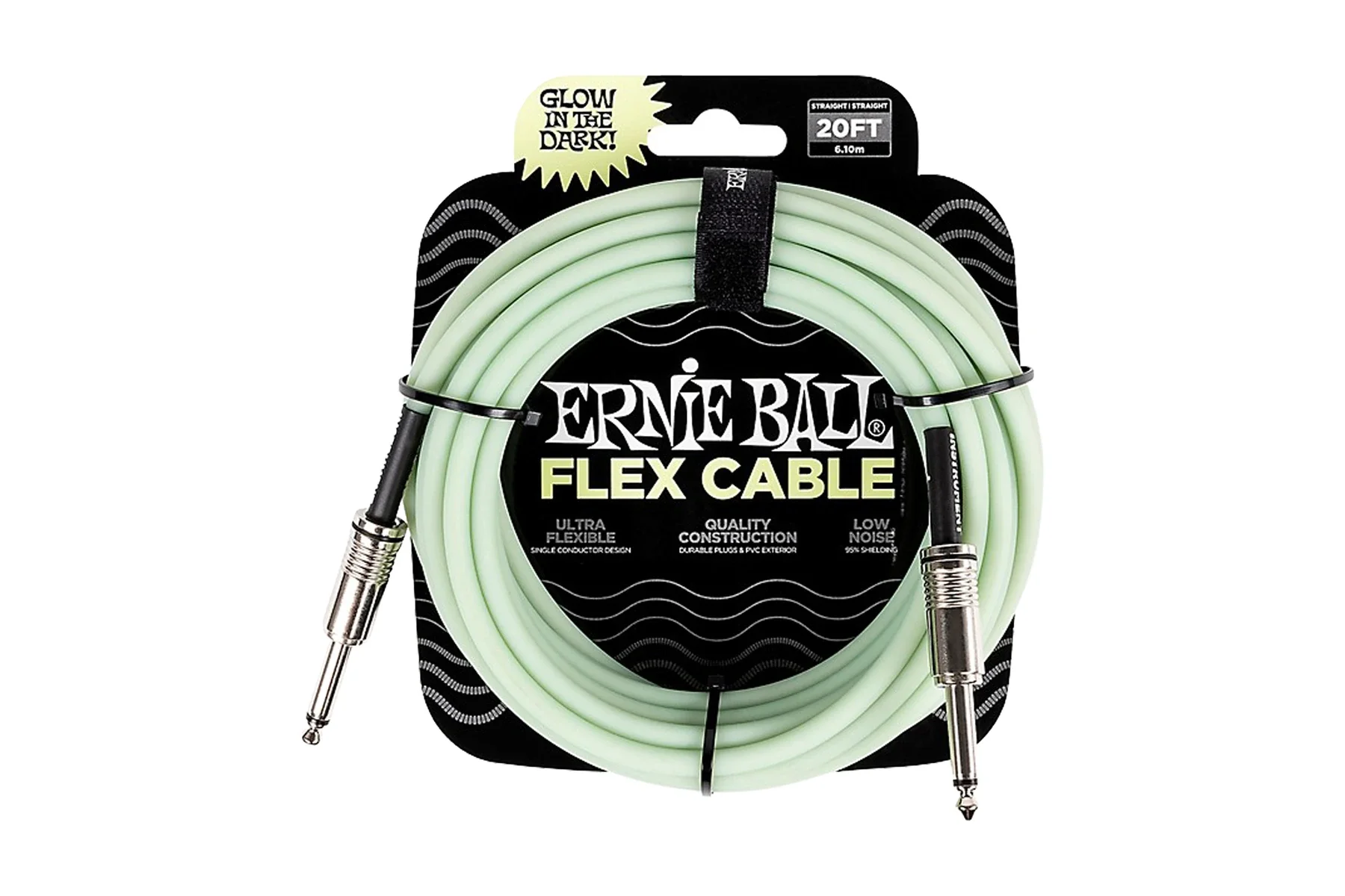 Ernie Ball Flex Cable Str/Str 20' Glow In The Dark