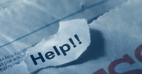 Visual element highlighting the word "Help" to mark the MindWell support section.