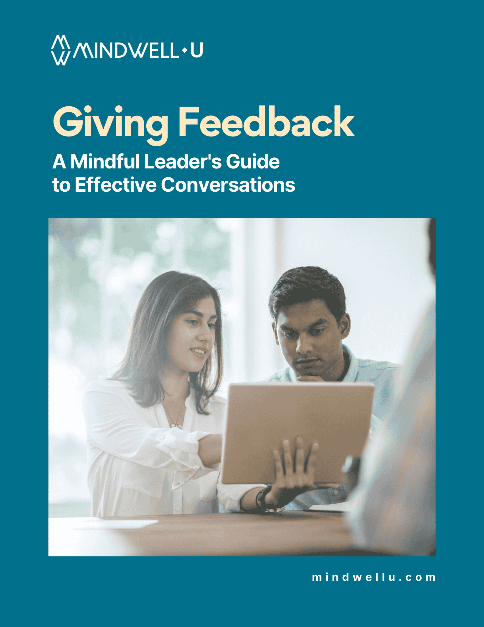 Cover of the guide Giving Feedback: A Mindful Leader's Guide  to Effective Conversations by MindWell