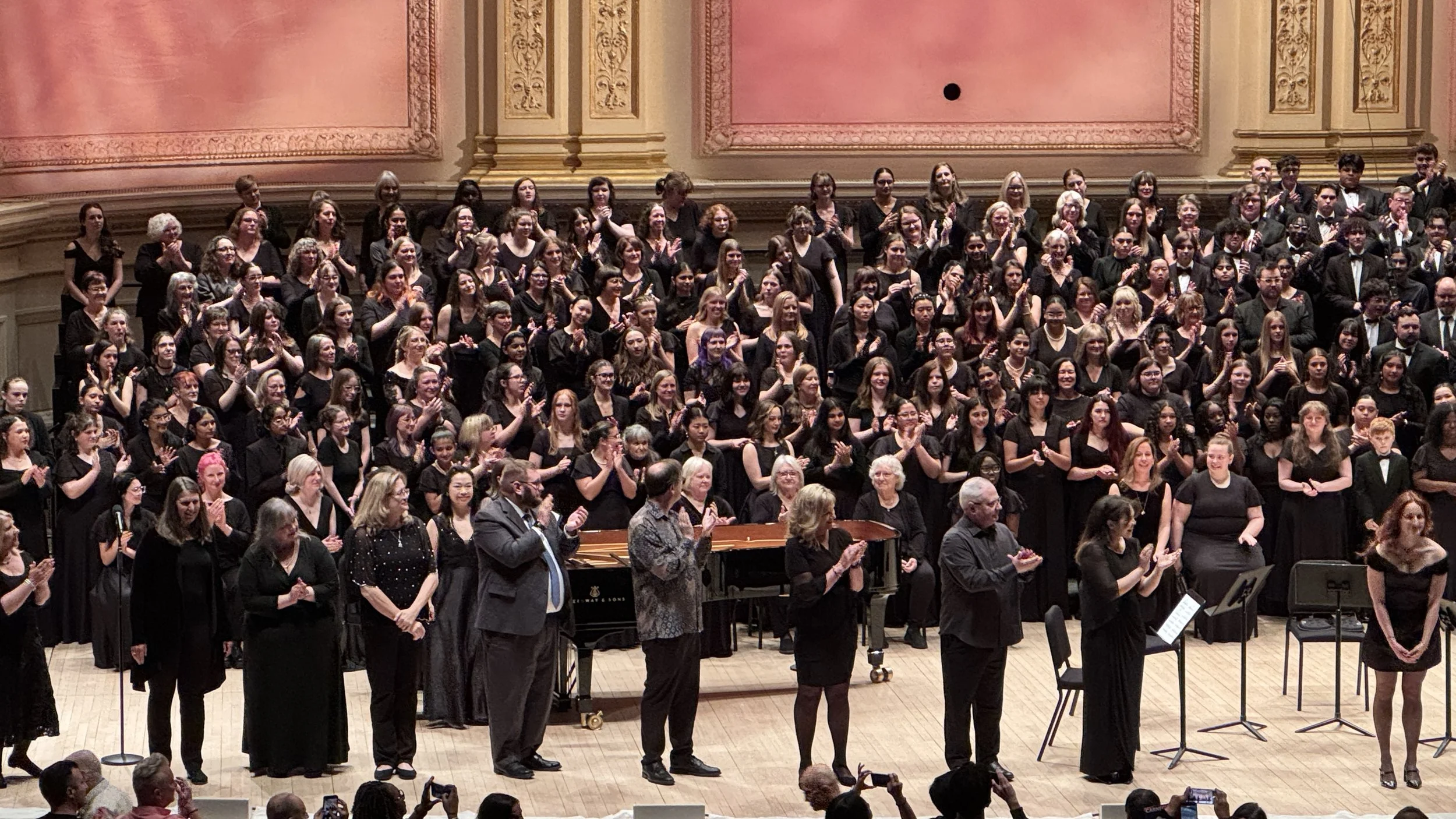  All choir directors, including Eastern Sierra Community Chorus’ Nancy Holland, on the left, are invited to take a bow at the end of the concert.&nbsp;  Gail Andrews/Courtesy 