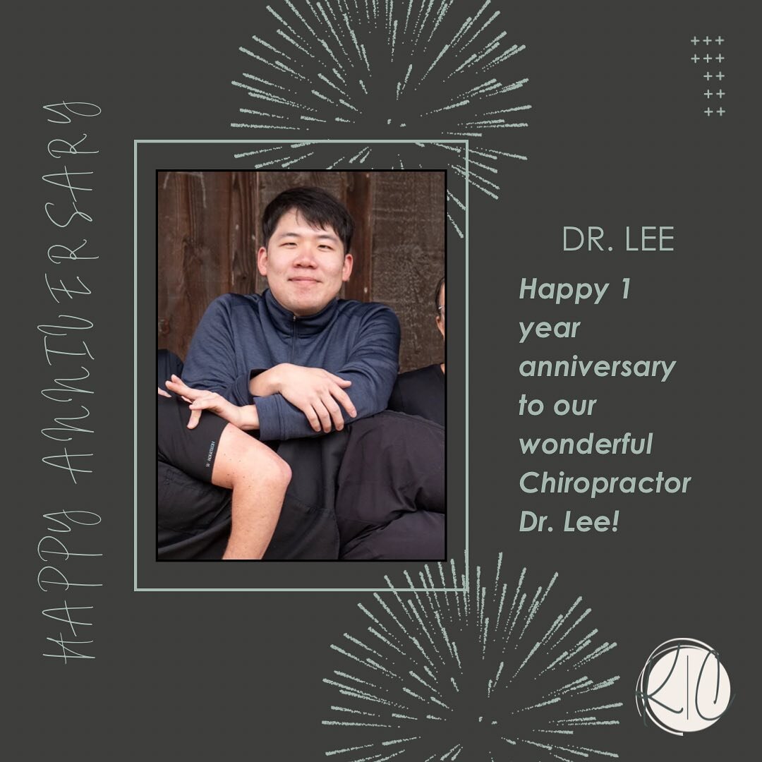 Big 👏🏼 to our amazing Chiropractor Dr. Lee🥰 

He has officially been with us for a full year &amp; has been such a wonderful addition to the team. It&rsquo;s been exciting watching him grow &amp; we look forward to seeing his career flourish under