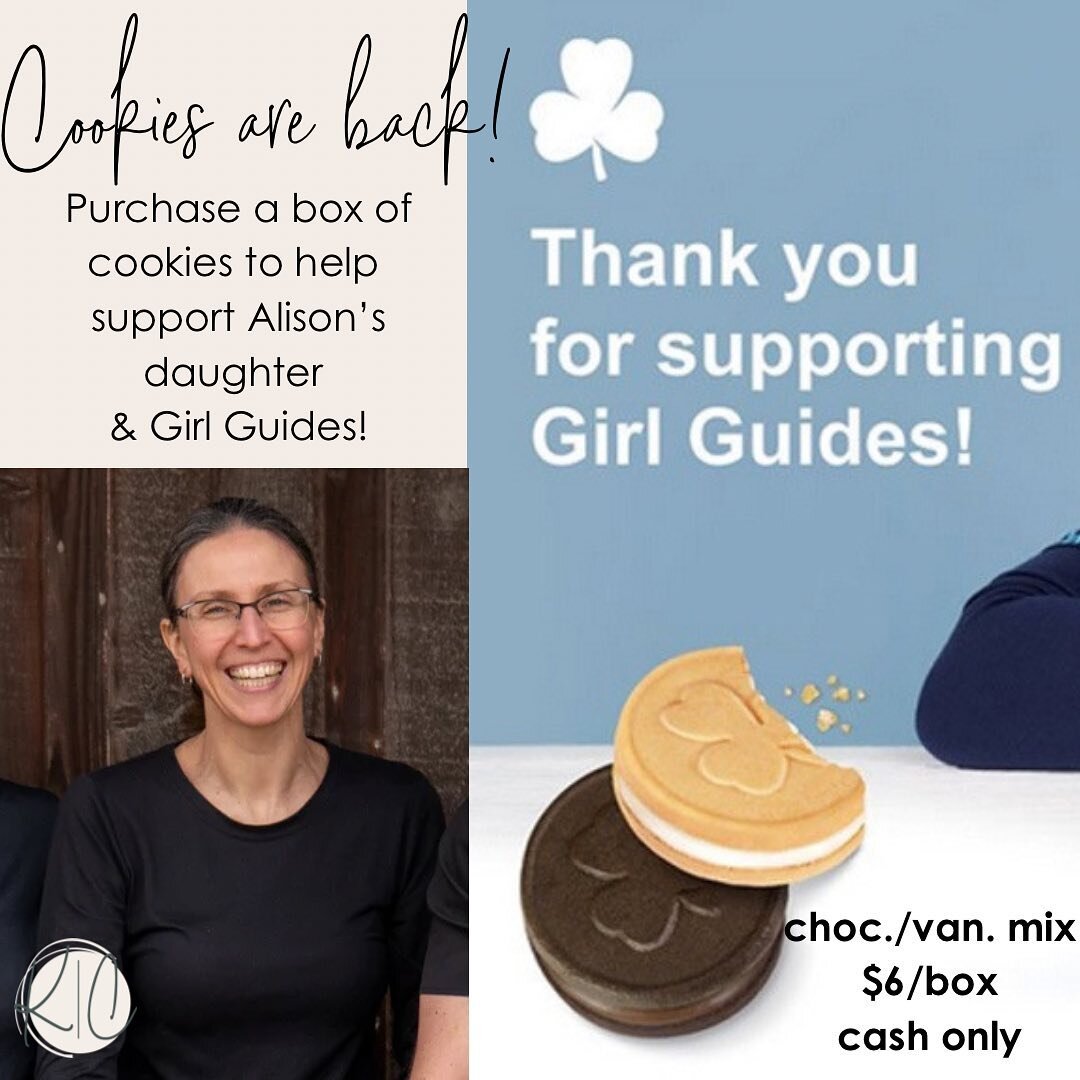 Come grab your cookies! 🍪 

The Girl Guide cookies are back &amp; always sell fast, so stop by the clinic to grab yours now. They are $6/box &amp; we are accepting cash only. They are the chocolate &amp; vanilla mix.

Help support Physiotherapist Al