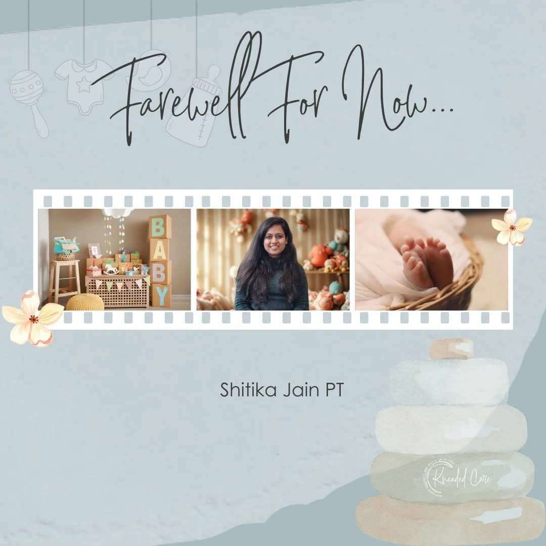 Today we say farewell for now to our amazing physiotherapist, Shitika Jain 💙✨

Shitika has been such an important part of our Kneaded Care family, and today marks her last day with us as she begins a new chapter in her family life 🤰💐. She is due a