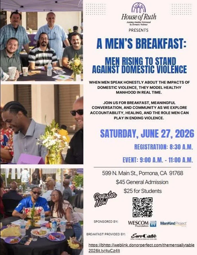 Join us for A Men&rsquo;s Breakfast:  Men Rising to Stand Against Domestic Violence, a powerful morning of breakfast, meaningful conversation, and community.

When men speak honestly about the impacts of domestic violence, they model healthy manhood 