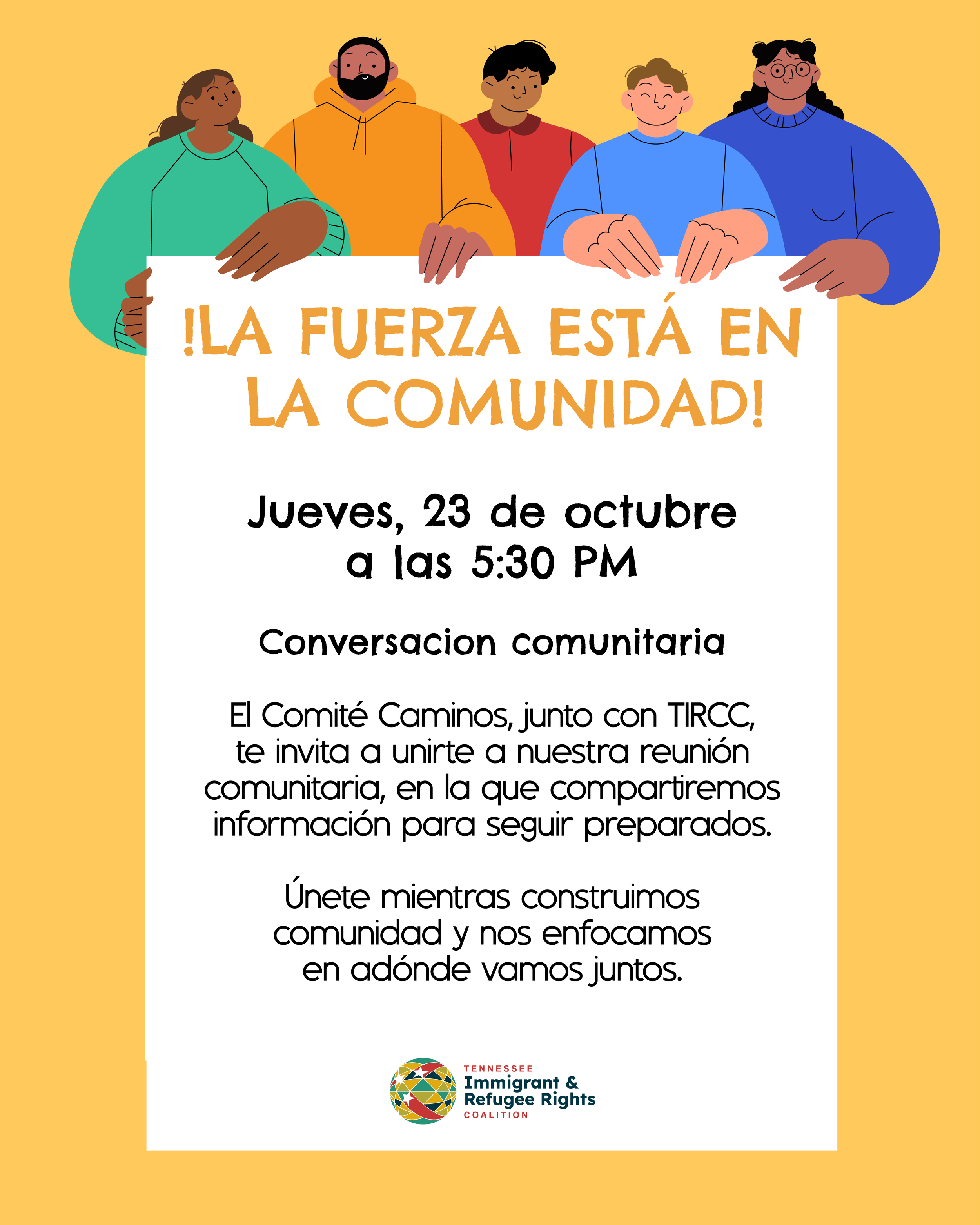 Flyer for Comite Caminos