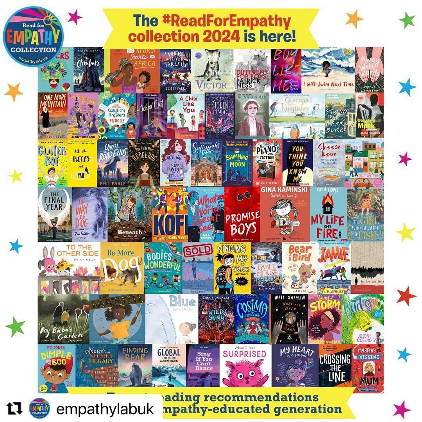 Children can LEARN empathy 💕 And the books they read are vital to this. Hot off the press from @empathylabuk, the 2024 #readforempathy list is packed with books that help children to understand other people&rsquo;s feelings and experiences, and expl
