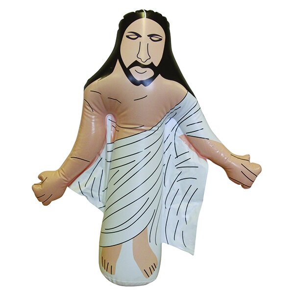 Diabolical Gifts Inflatable Jesus outside of its packaging