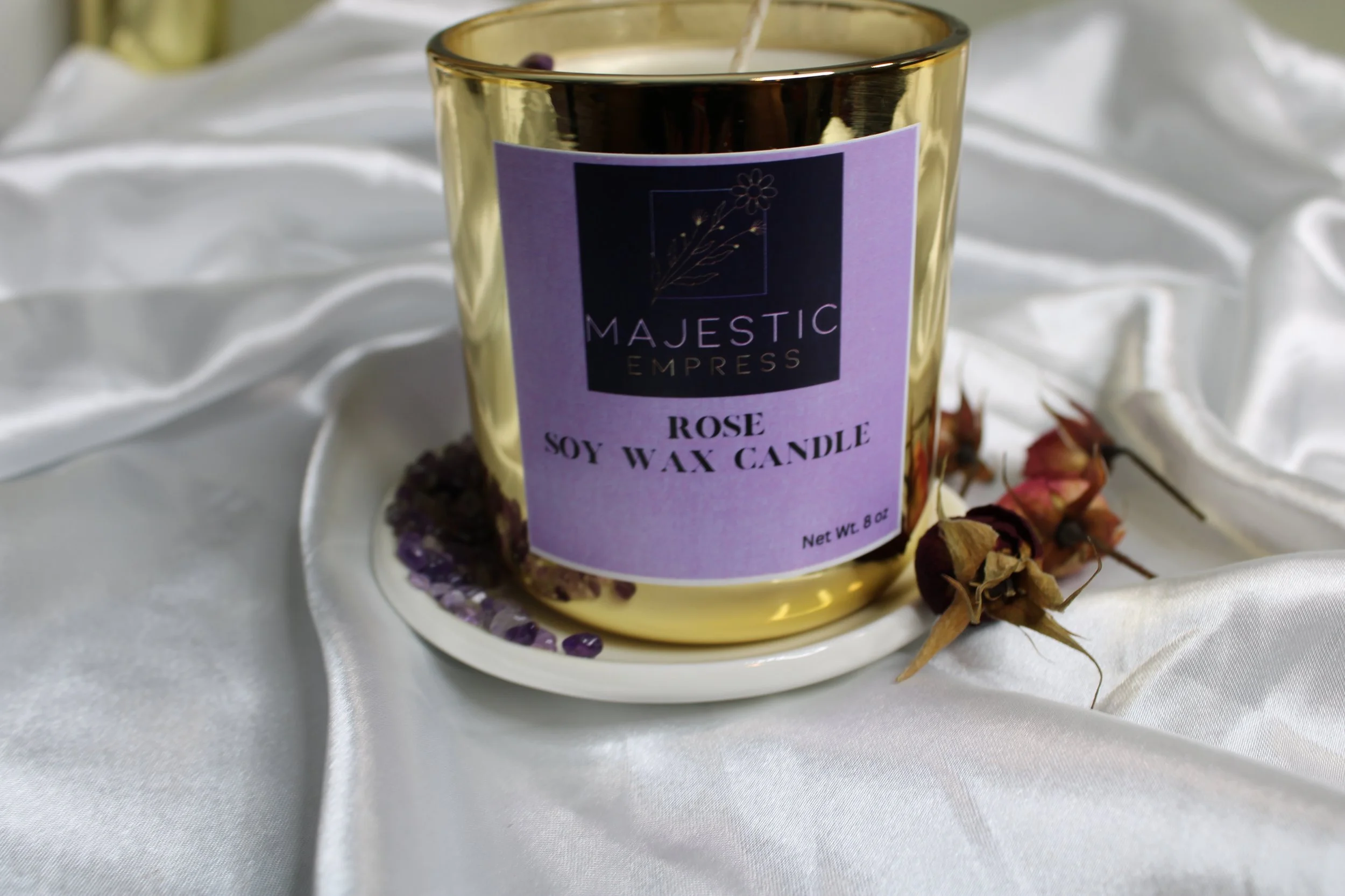 Rose Soy Wax Candle 8 oz